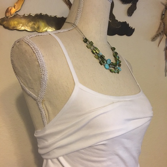 Multi strand silver tone abalone shell necklace - Picture 2 of 6